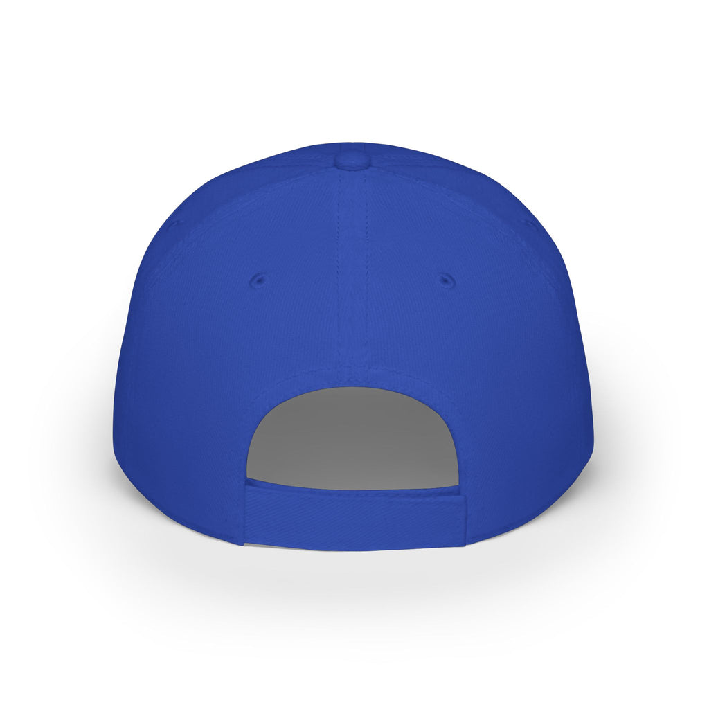 Low Profile Baseball Cap — Funny Blue Horse Illustration "Neigh Off With You"