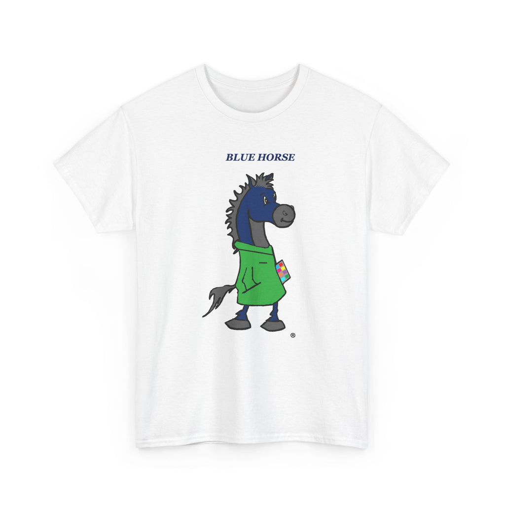 Blue Horse Graphic Tee — Blue Horse Series Logo Cartoon